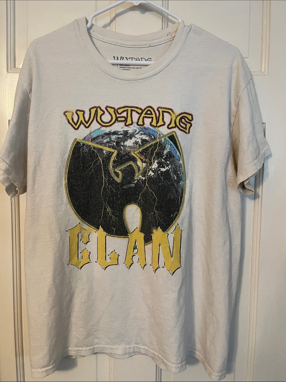 Wu-Tang Clan Short Sleeve Graphic Tee - White with Yellow & Black Print